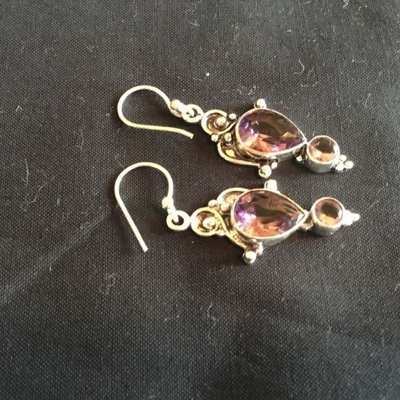NWOT. Sterling Silver Amethyst Earrings - Picture 8 of 16